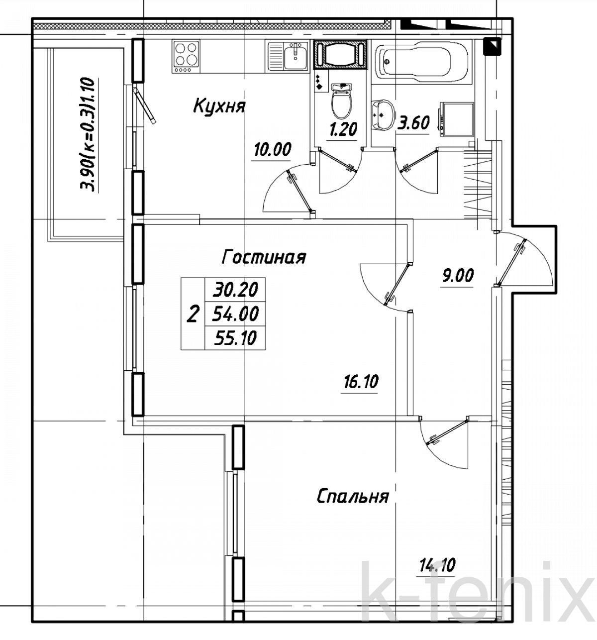 квартира 55 метров