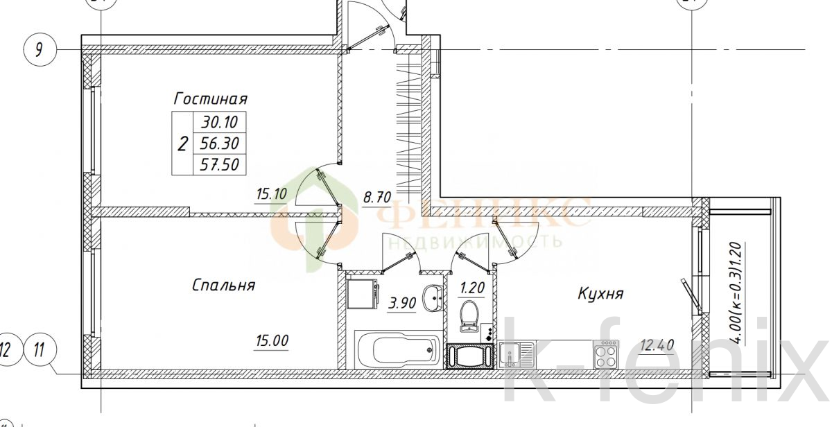 квартира 57 метров