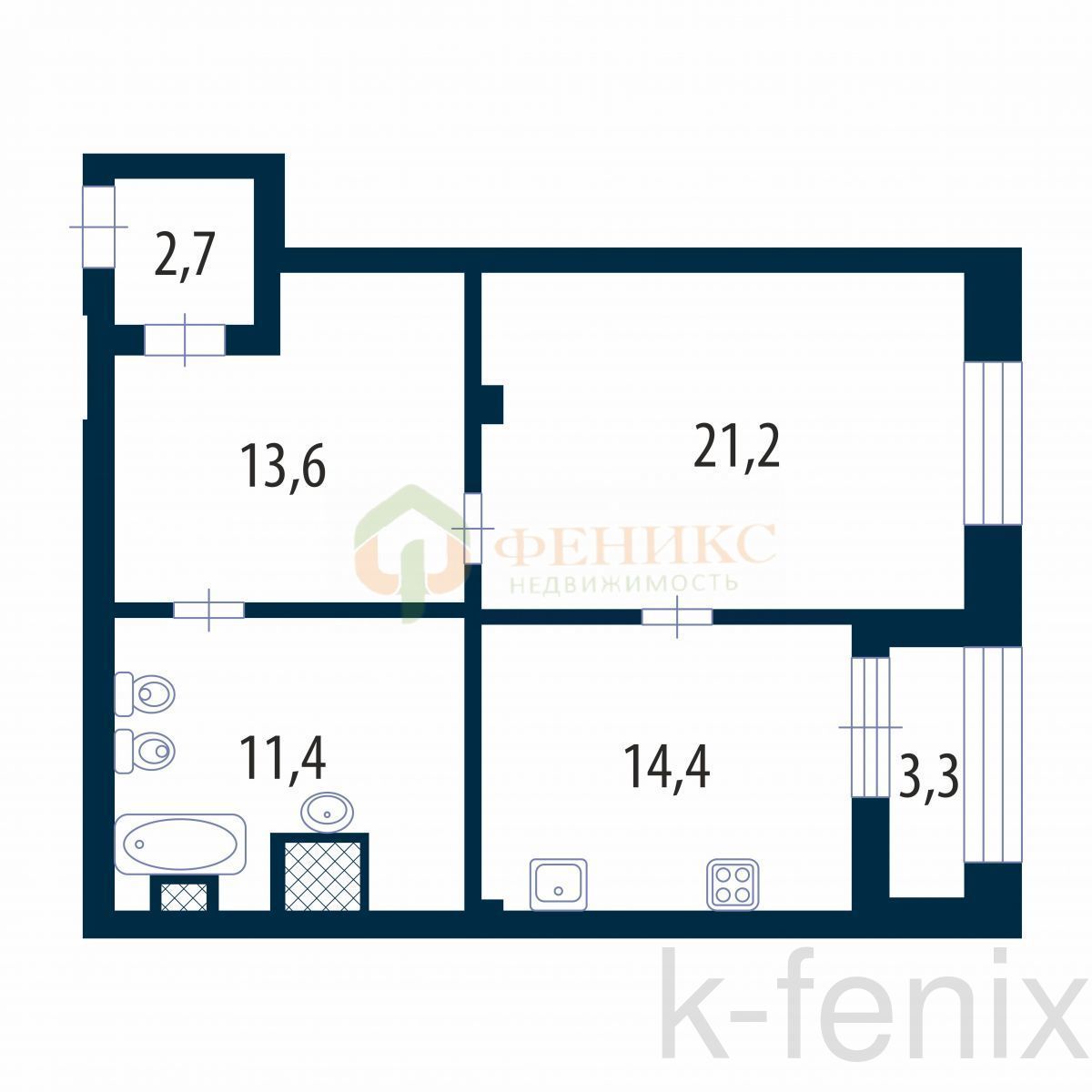 квартира 64 метров